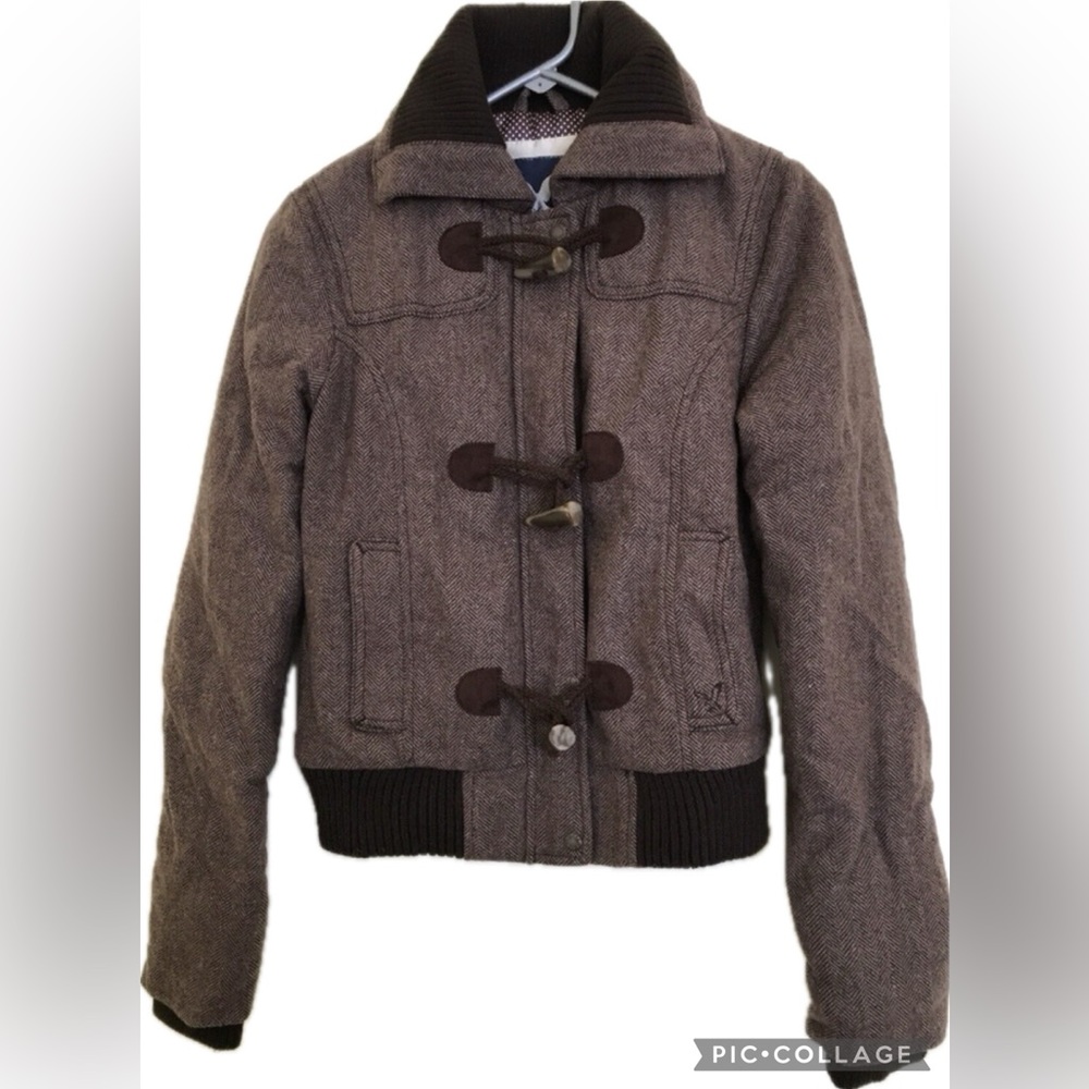 American Eagle Outfitters Brown Toggle Bomber Jacket